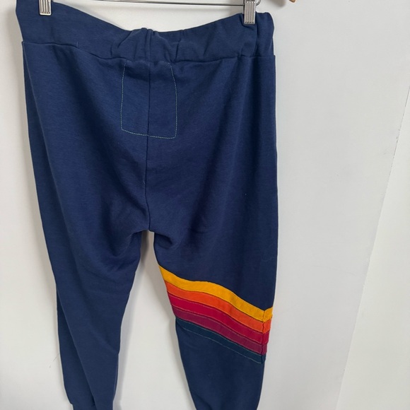 Aviator Nation Cross Stripe Pants in Poseidon Size Large - Picture 7 of 7